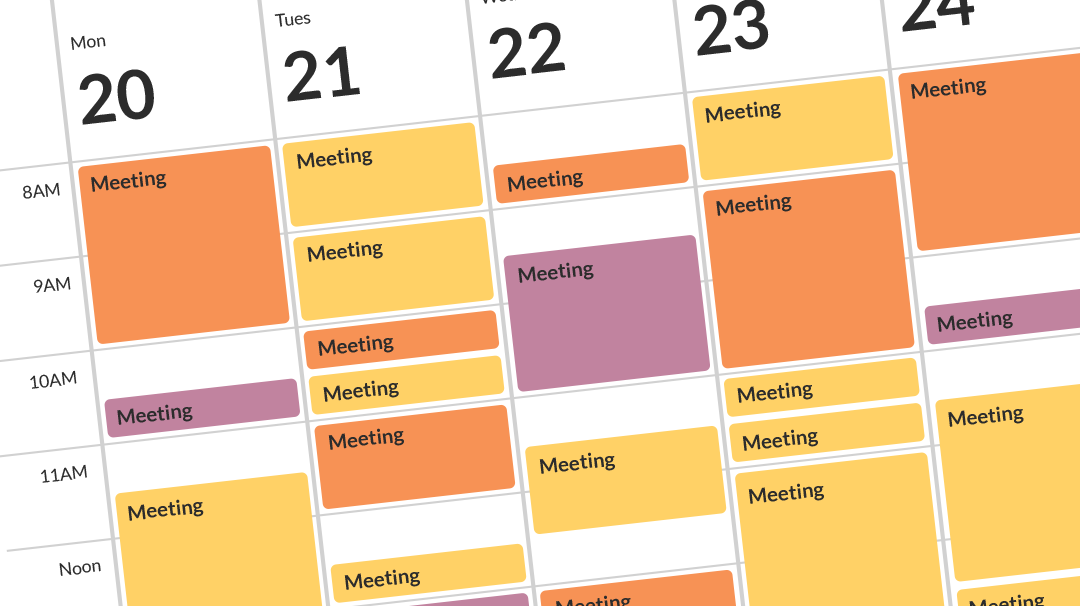 忙碌的日历中充满了会议。